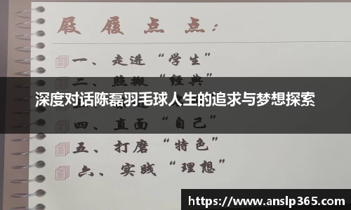 深度对话陈磊羽毛球人生的追求与梦想探索